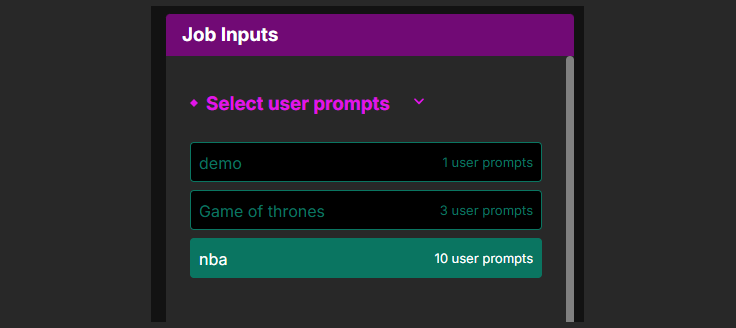 Select User Prompts Select User Prompts