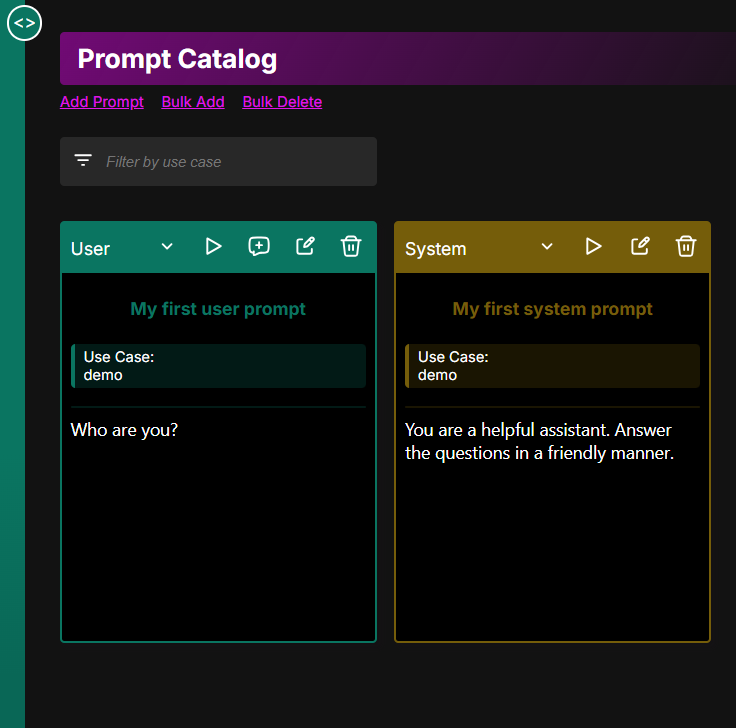 Prompt management Prompt catalog